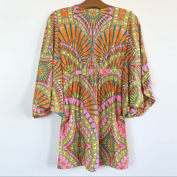 Trina Turk Capri Lace Up Sherbert Orange Tunic Swim Coverup - Picture 7 of 7